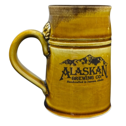 Tom's Pots Alaskan Brewing Co vintage mug with mountain design and handcrafted details