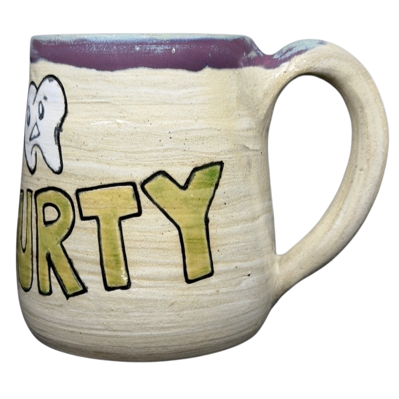 Tooth Hurty Pottery Mug Duck Yeah! with whimsical tooth design and vibrant colors for fun coffee moments
