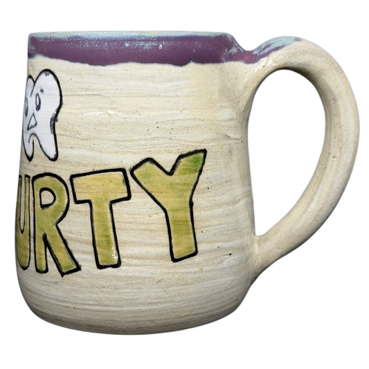 Tooth Hurty Pottery Mug Duck Yeah! with whimsical tooth design and vibrant colors for fun coffee moments