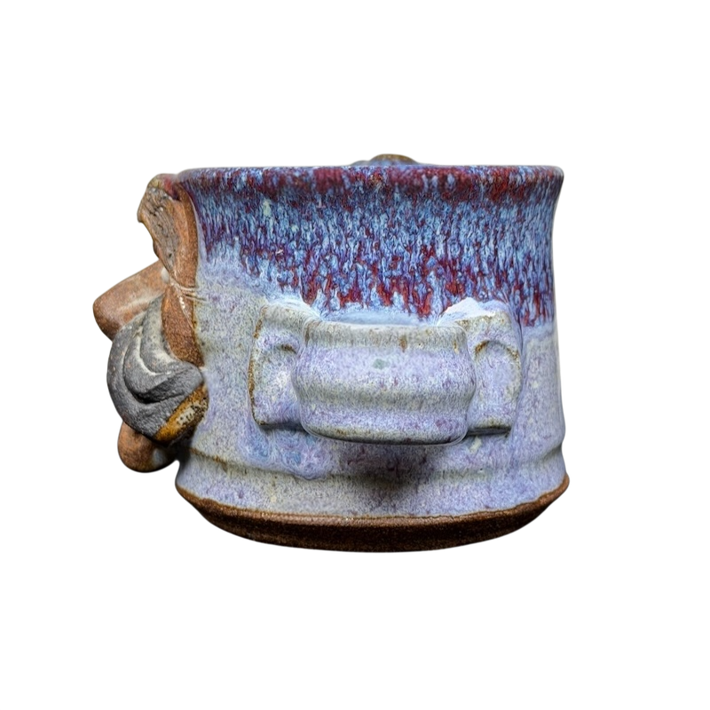 Unique Ugly Face Pottery Man With Moustache And Tongue Mug Mahon Made Stoneware with colorful glaze finish