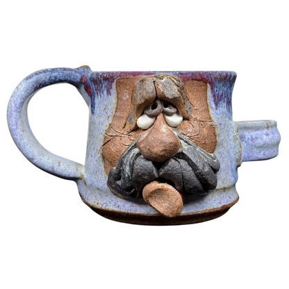 Ugly Face Pottery Man With Moustache And Tongue Mug Mahon Made Stoneware featuring a unique handcrafted design