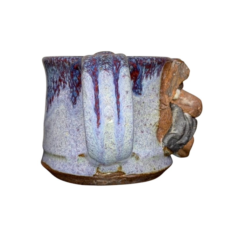 Ugly Face Pottery Man With Moustache And Tongue Mug Mahon Made Stoneware in unique colors