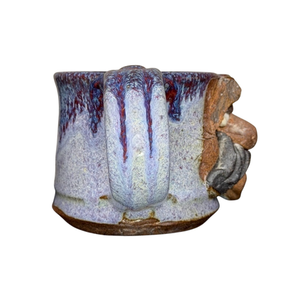 Ugly Face Pottery Man With Moustache And Tongue Mug Mahon Made Stoneware in unique colors
