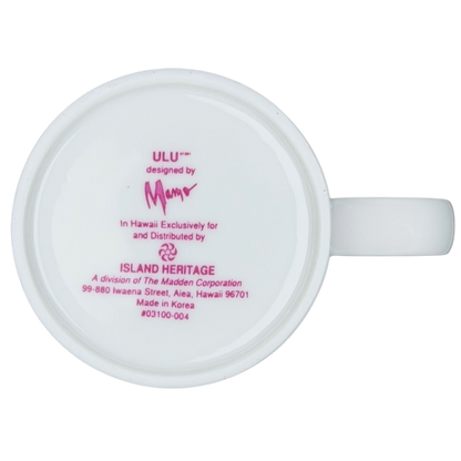 ULU Mamo Magenta Floral vintage Mug with a colorful floral design, perfect for collectors and coffee lovers