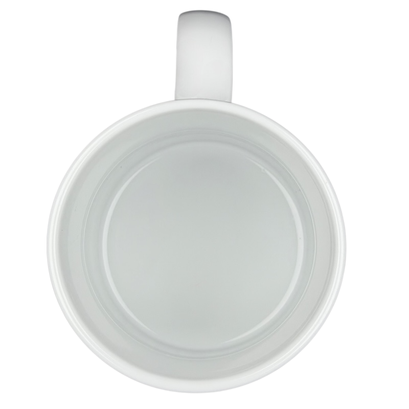 Top view of ULU Mamo Peach Floral vintage Mug showcasing its smooth inner surface