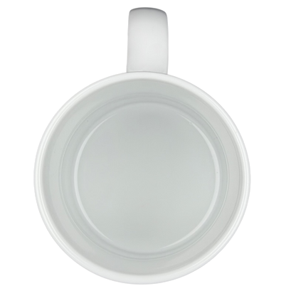 Top view of ULU Mamo Peach Floral vintage Mug showcasing its smooth inner surface