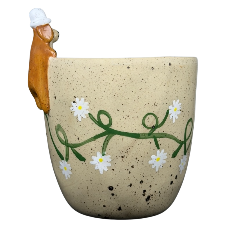 Daisy Garland vintage Mug 3D Dog Urban Outfitters featuring a whimsical dog design with floral details