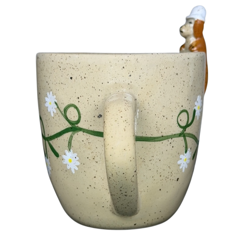 Daisy Garland vintage Mug 3D Dog Urban Outfitters with floral design and dog figurine handle