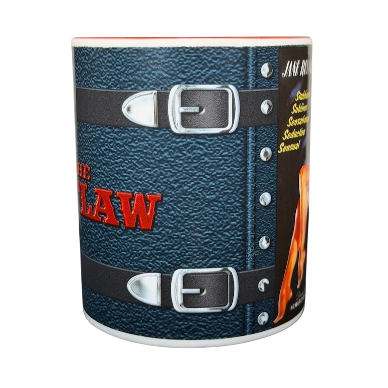 The Outlaw 1941 collectible mug featuring detailed artwork and iconic design elements