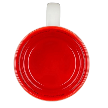 The Outlaw 1941 collectible mug featuring a vibrant red interior for a bold design