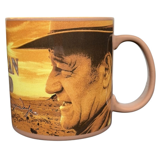 John Wayne Courage Is Being Scared To Death Mug Vandor featuring a classic profile image of John Wayne