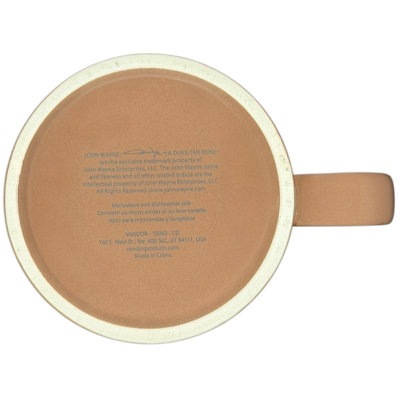 John Wayne Courage Is Being Scared To Death Mug Vandor with smooth interior and sturdy handle
