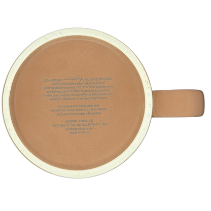 John Wayne Courage Is Being Scared To Death Mug Vandor with smooth interior and sturdy handle