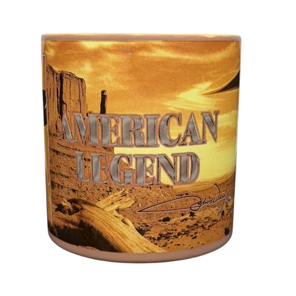 John Wayne Courage Is Being Scared To Death Mug Vandor featuring American Legend design with desert landscape