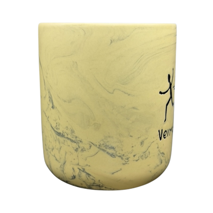 Vermont Fast Food Bear Marble Mug with a unique yellow and gray swirl design