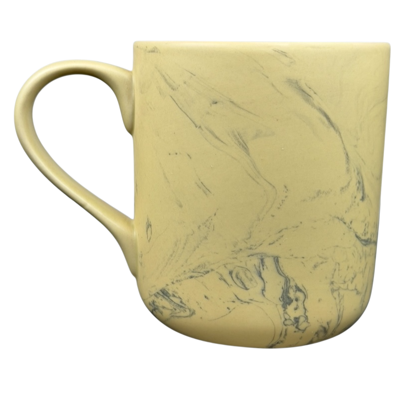 Vermont Fast Food Bear Marble Mug in a soft yellow hue with a unique marble design