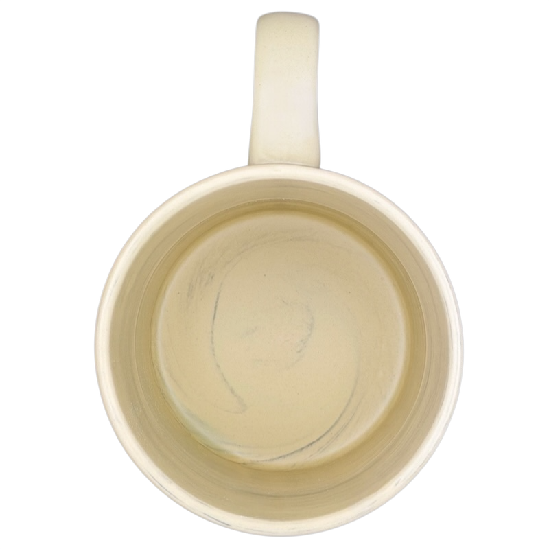 Inside view of Vermont Fast Food Bear Marble Mug with smooth, light-colored finish