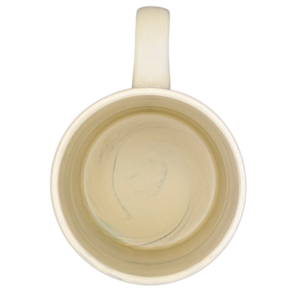 Inside view of Vermont Fast Food Bear Marble Mug with smooth, light-colored finish