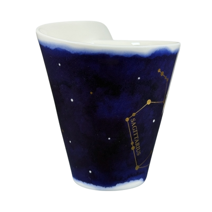 Villeroy and Boch New Wave Stars Sagittarius zodiac coffee mug deep blue galaxy design with gold Sagittarius constellation