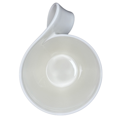 Villeroy and Boch New Wave Stars Sagittarius zodiac coffee mug in white ceramic with sculpted curled handle