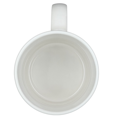 Inside view of a vintage aloha airlines Mamo mug showcasing a clean white ceramic interior