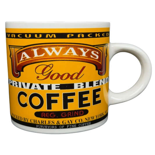 Vintage Always Good coffee mug featuring classic coffee branding in vibrant colors