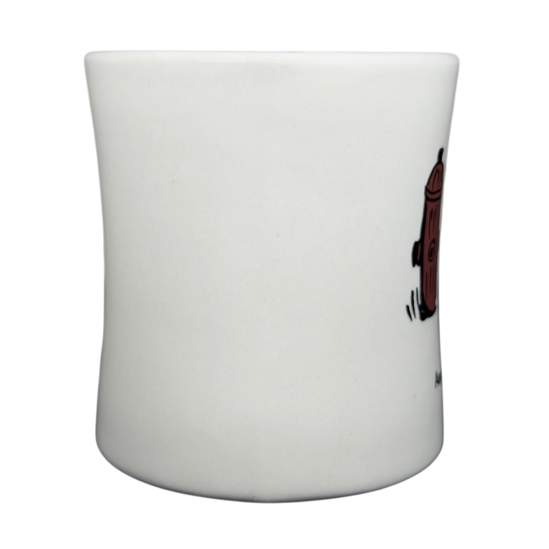 Vintage Bad Dog Wisdom Assert Yourself mug with playful dog and fire hydrant design