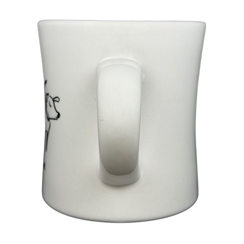 Vintage Bad Dog Wisdom Assert Yourself mug with playful dog illustration and curved handle