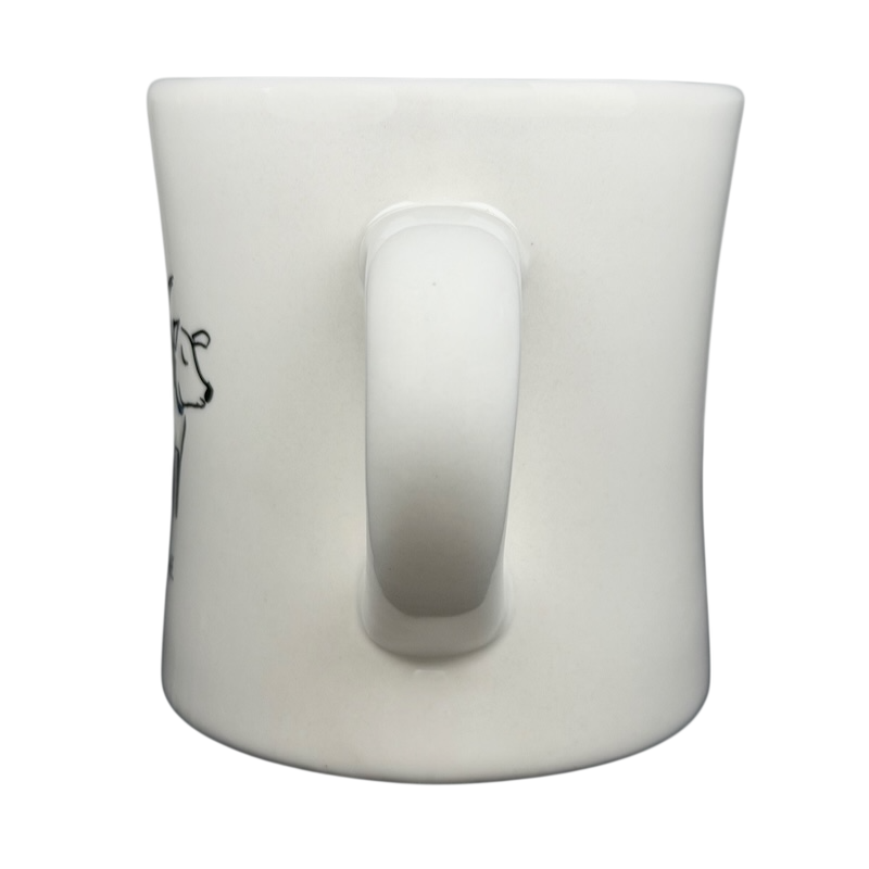 Side view of a vintage Bad Dog Wisdom Assert Yourself mug with a minimalist design