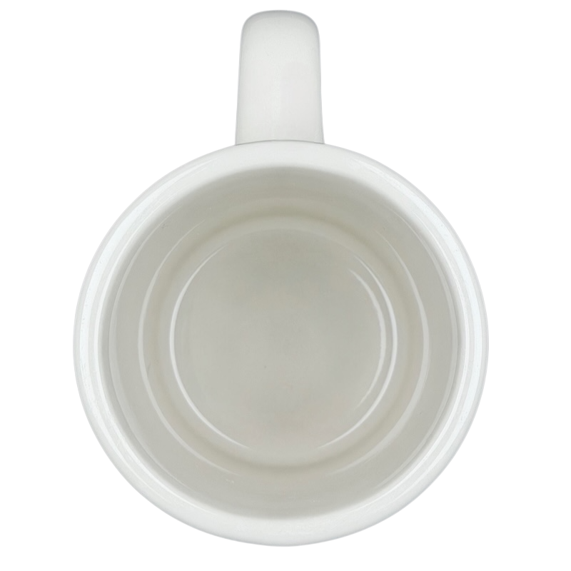 Vintage Bad Dog Wisdom Assess Risk & Reward mug in white with a smooth interior design