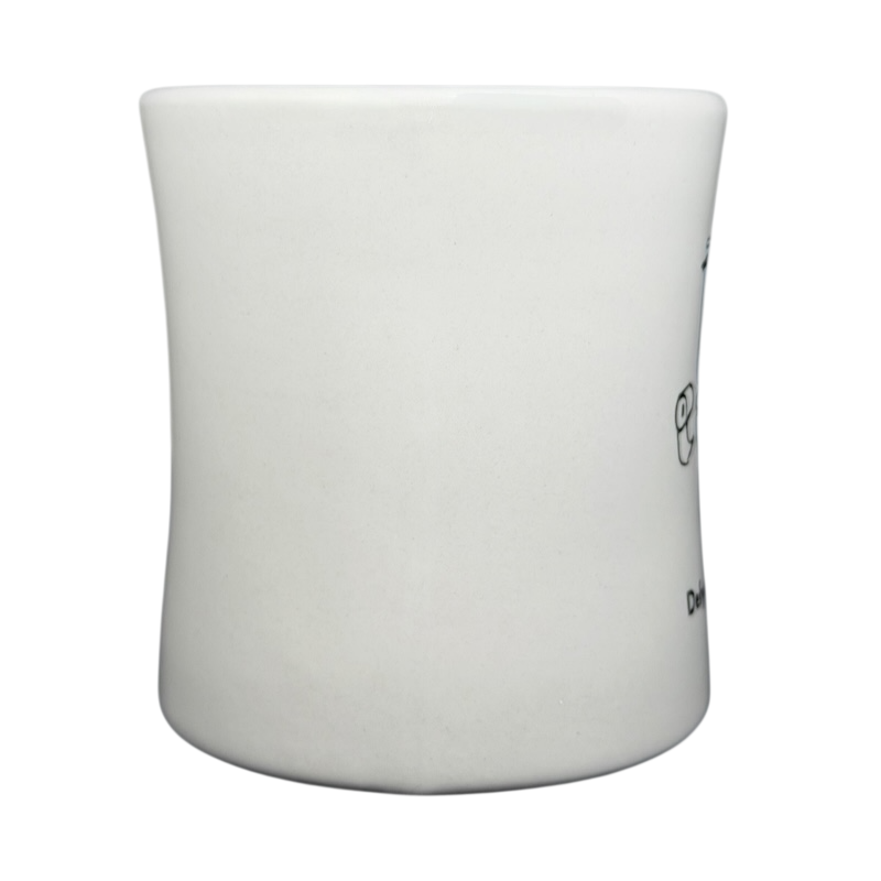 Vintage Bad Dog Wisdom Defy Authority mug with playful dog illustration on white ceramic