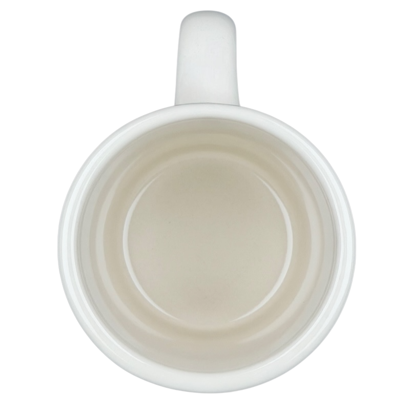 Vintage Bad Dog Wisdom Defy Authority mug with a smooth white interior and classic design