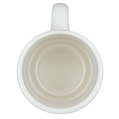 Vintage Bad Dog Wisdom Defy Authority mug with a smooth white interior and classic design