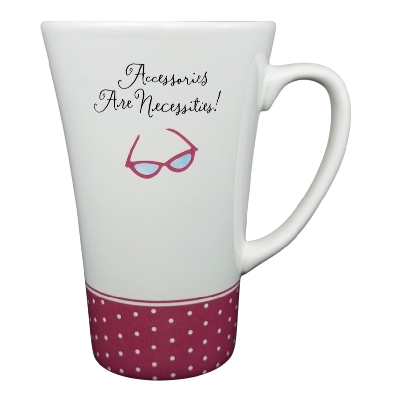 Hallmark vintage Barbie 45th accessories mug with whimsical design and playful text