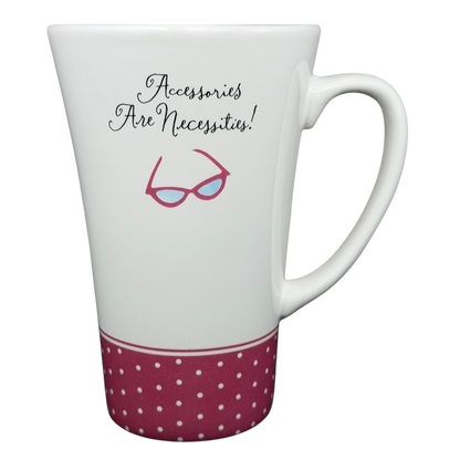 Hallmark vintage Barbie 45th accessories mug with whimsical design and playful text