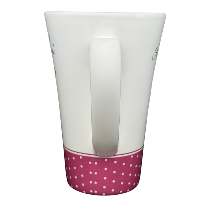 Hallmark vintage Barbie 45th accessories mug with a pink polka dot design for collectors