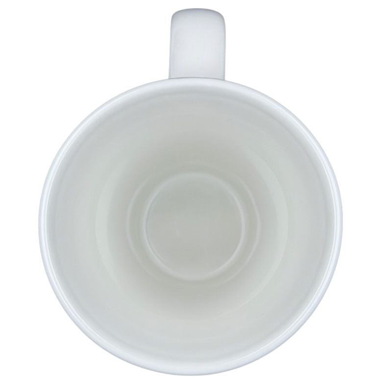 Interior view of Hallmark vintage Barbie 45th accessories mug showcasing its clean design