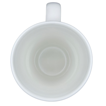 Interior view of Hallmark vintage Barbie 45th accessories mug showcasing its clean design