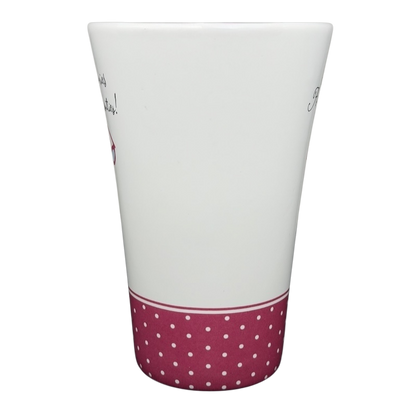 Hallmark vintage Barbie 45th accessories mug in white with pink polka dot design