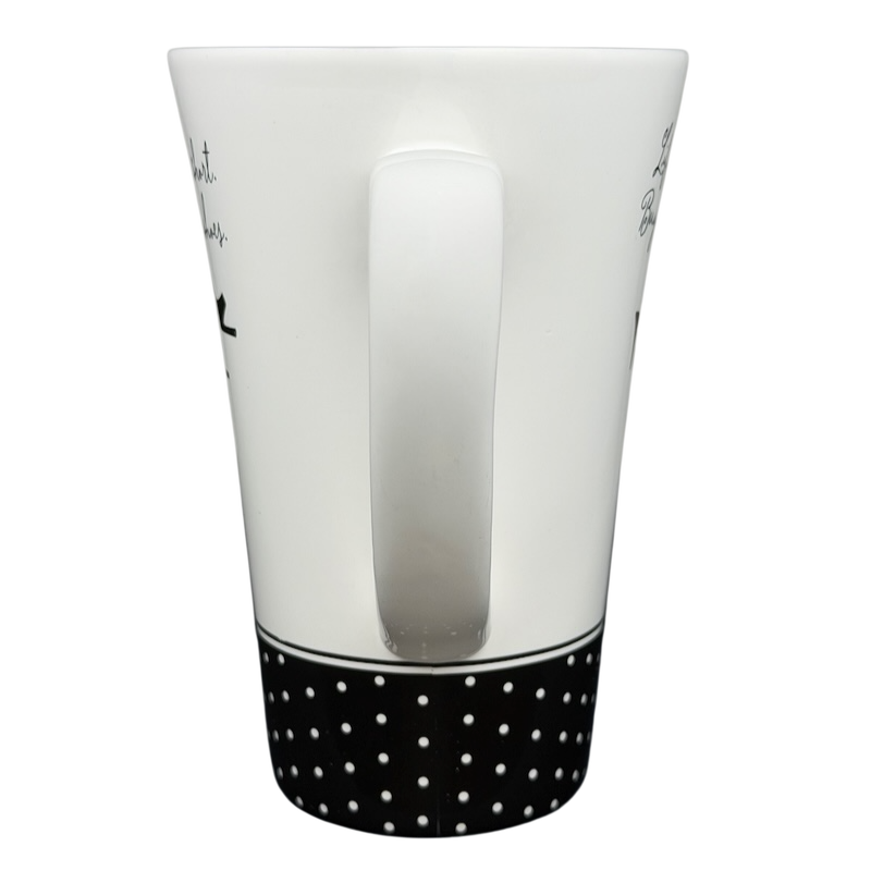 Hallmark vintage Barbie 45th Buy The Shoes mug featuring a stylish design with polka dots