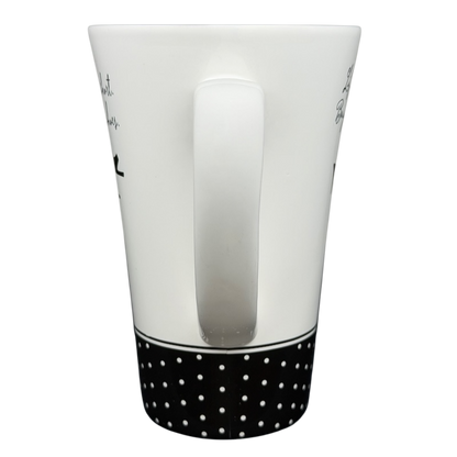 Hallmark vintage Barbie 45th Buy The Shoes mug featuring a stylish design with polka dots