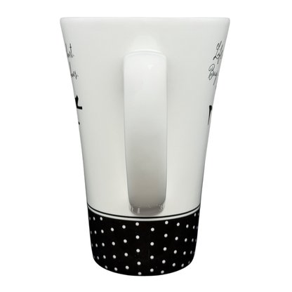 Hallmark vintage Barbie 45th Buy The Shoes mug with a stylish black polka dot design