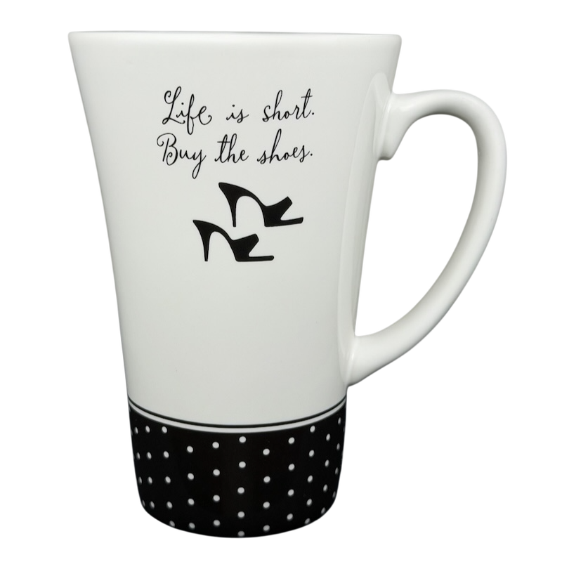 Hallmark vintage Barbie 45th Buy The Shoes mug with a stylish design and inspirational quote