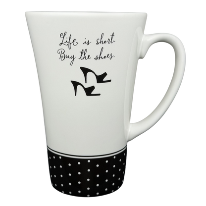 Hallmark vintage Barbie 45th Buy The Shoes mug with a stylish design and inspirational quote