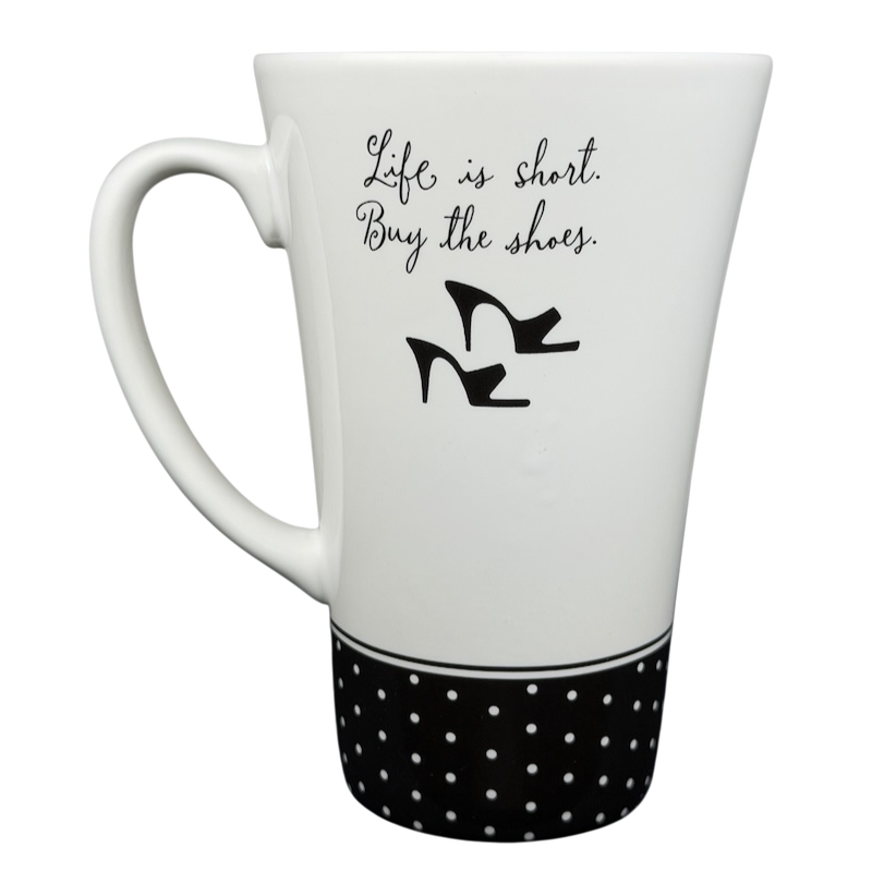 Hallmark vintage Barbie 45th Buy The Shoes mug with a stylish design and motivational quote