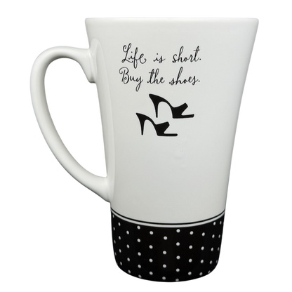 Hallmark vintage Barbie 45th Buy The Shoes mug with a stylish design and motivational quote