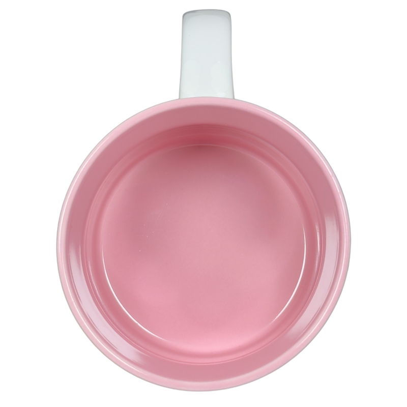 Top view of a pink vintage collectible Diana name mug showcasing its smooth finish