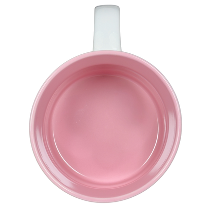 Top view of a pink vintage collectible Diana name mug showcasing its smooth finish