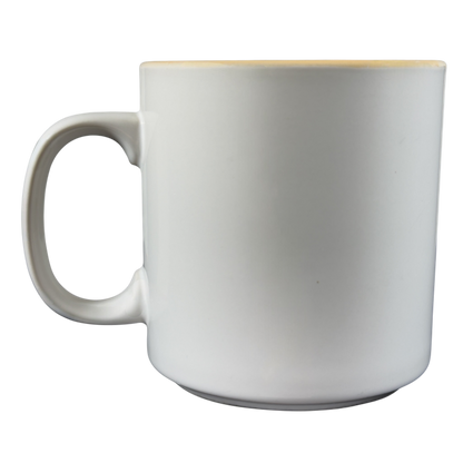 Vintage collectible RON name mug in white with smooth finish design for coffee lovers