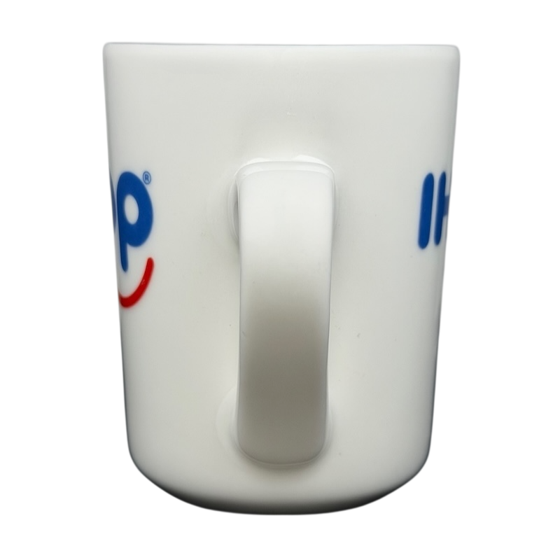 Tuxton vintage IHOP smiley mug featuring a classic white design with cheerful logo